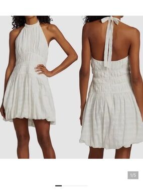 Jonathan Simkhai Cream Halter Backless Mini Dress